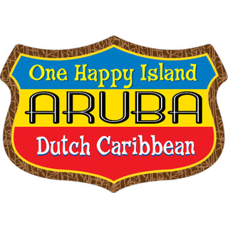 Aruba   Wide Blue Yellow Red Shield Sticker