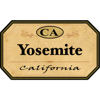 Yosemite  CA   Brown Sign with Small Sticker