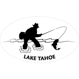 OK3 Lake Tahoe Fishing Oval Sticker