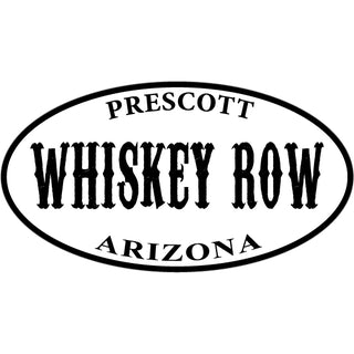 Prescott Arizona   Whiskey Row Euro Black and White Sticker