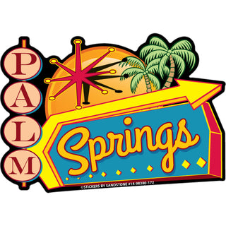 OK4 Palm Springs  CA Retro Signs and Palms Sticker