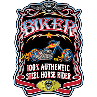 Novelty   Steel Horse Rider Vertical Sticker