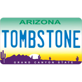 Tombstone Arizona License Plate Sticker