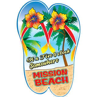 OK4 Mission Beach CA Five Oclock Somewhere Sticker