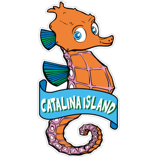Catalina Island   Seahorse with Banner Sticker