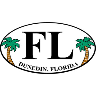 Dunedin  FL Euro with Palm Trees Sticker