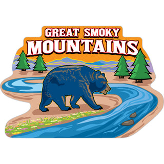 Great Smoky Mountains   Winding River Bear Sticker