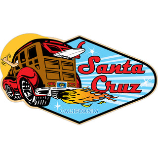 Santa Cruz  CA   Rounded Diamond Woody Sticker