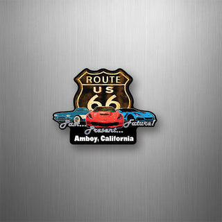 Amboy  California Route 66 Past Present Future Flexible Magnet