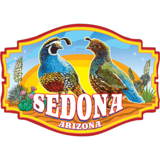 Sedona  Arizona   Quail Desert Scene Sticker