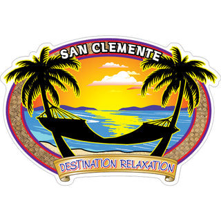 San Clemente CA Destination Relaxation Hammock Sticker