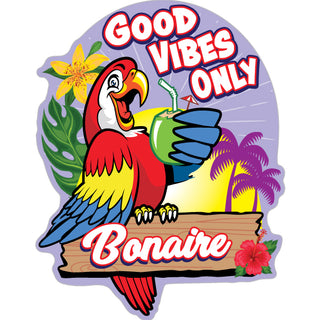 Bonaire   Good Vibes Only Parrot Sticker
