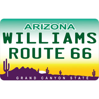 Williams Route 66 on Arizona License Plate Sticker