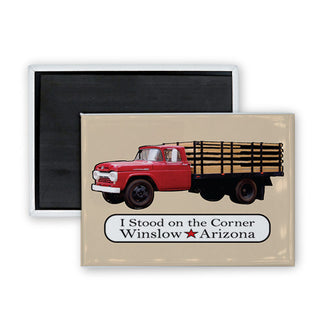 Ford on Corner   Winslow  AZ Flatbed Ford Rectangle Badge Magnet