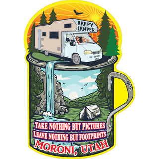 MORONI UTAH CAMPER ON MUG Sticker