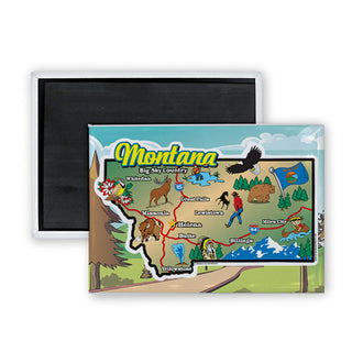 Montana   50 States Rectangle Badge Magnet