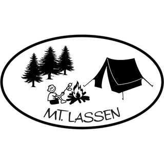 Mt. Lassen   Mt. Lassen Camping Euro Oval Sticker