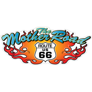 Route 66  Mother Road Flame Sticker