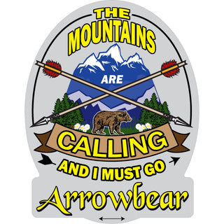 Arrow Bear the Mountains Are Calling Sticker