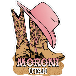 Moroni  Utah   Cowgirl Boots Sticker