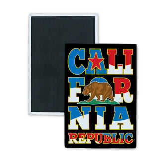 Cali For Nia Red White Blue Rectangle Badge Magnet