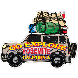 Yosemite  California   Go Explore Jeep Sticker