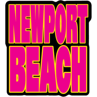 Newport Beach   Hot Pink Block Letters Sticker