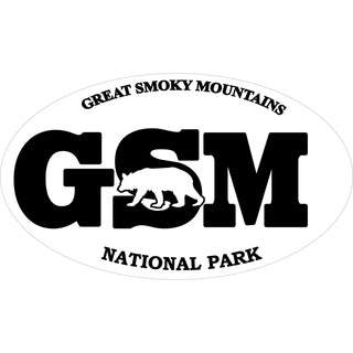 OK4 Great Smoky Mtn GSM with Bear Insert Euro Oval Sticker