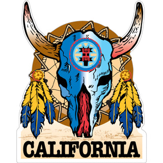 California   Skull Dream Catcher Sticker