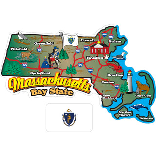 Massachusetts State Map Sticker