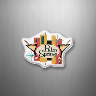 Palm Springs   Retro Martini Glasses 3D Magnet