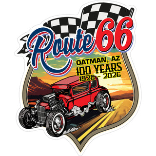 Oatman  AZ   Hot Rod Desert Scene Sticker