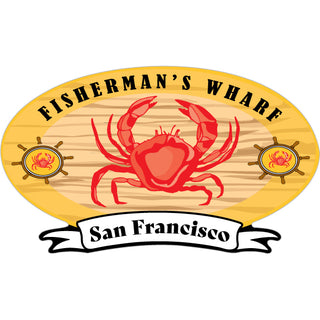 San Francisco   Wood Crab Ova Sticker