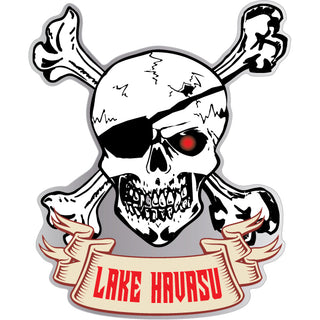Lake Havasu   River Skull & Crossbones Vertical Sticker