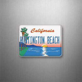 Huntington Beach License Plate 3D Magnet