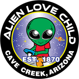 Cave Creek  Arizona est. 1870   Alien Love Child Sticker