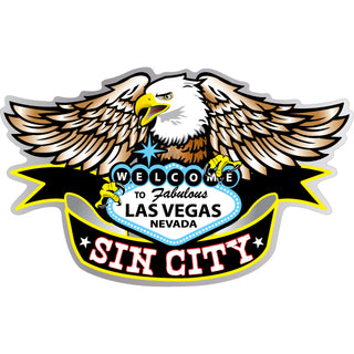 Las Vegas  Nevada   Welcome Sign Eagle Sticker