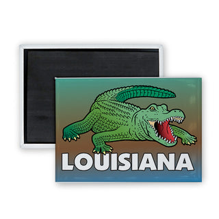 Louisiana   Alligator Rectangle Badge Magnet