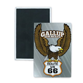 Gallup NM Route 66 Flying Eagle Rectangle Badge Magnet