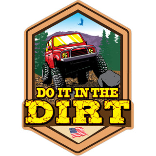 Novelty   Do It In The Dirt Red Jeep Sticker