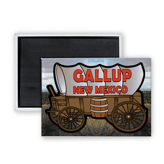 Gallup  New Mexico   Covered Wagon Rectangle Badge Magnet