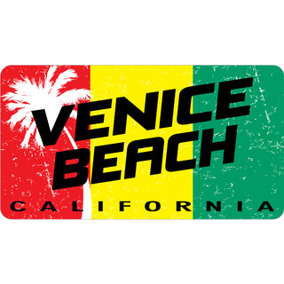 Venice Beach  California   Palm Tree Rasta Flag Sticker