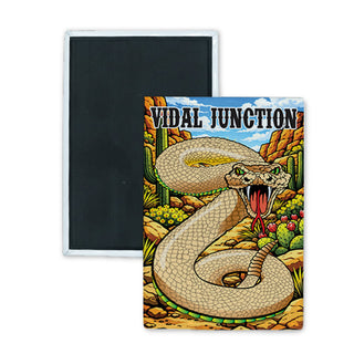 Vidal Junction   Rattlesnake Rectangle Badge Magnet