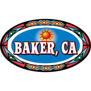 Baker  CA Blue Southwest Graphics Sticker