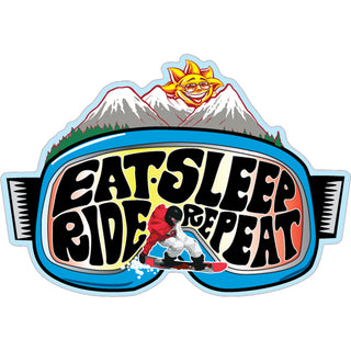 Novelty   Eat Sleep Ride Repeat Snowboarder Goggles Sticker