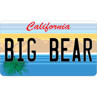 Big Bear  CA   Blue Lake License Plate Sticker