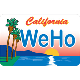 WeHo License Plate hollywood Sticker
