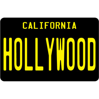 OK4 Hollywood California Black License Plate (00905) Sticker