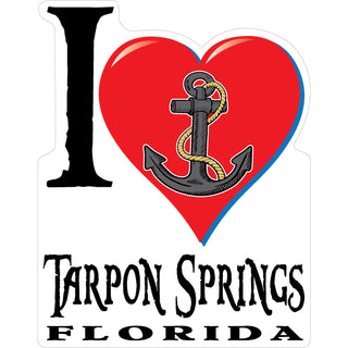 OK4 Tarpon Springs I Heart With Anchor Sticker