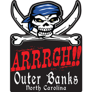Outer Banks B.W.I ARRRRRGH Pirate Skull Sticker